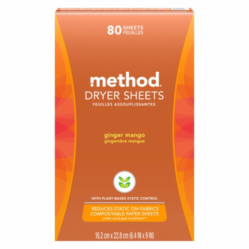 Method Ginger Mango Dryer Sheets Perspective: front