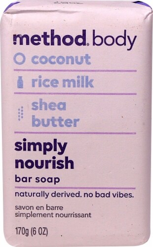 Method Body Simply Nourish Coconut Rice Milk & Shea Butter Bar Soap Perspective: front