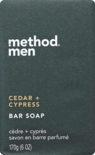 Method Men's Cedar & Cypress Bar Soap Perspective: front
