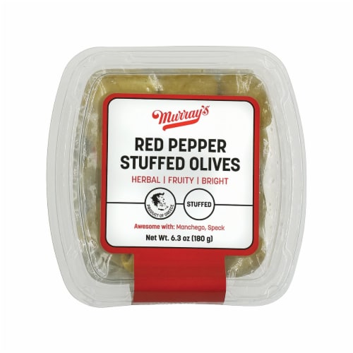 Murray's Red Pepper Stuffed Olives Perspective: front