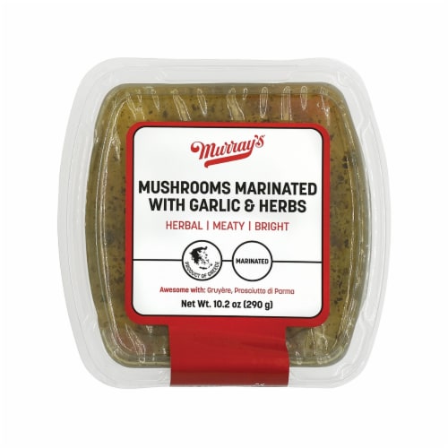 Murray's Mushrooms Marinated with Garlic & Herbs Perspective: front