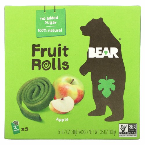 BEAR Real Fruit Yoyos Apple Fruit & Veg Rolls Perspective: front