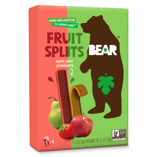 BEAR® Apple Pear Strawberry Fruit Splits Perspective: front