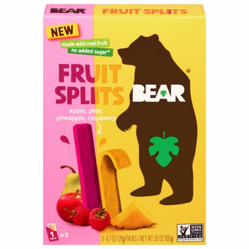 BEAR® Apple Pear Pineapple Raspberry Fruit Splits Perspective: front