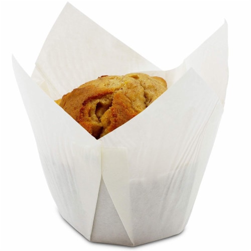 Tulip Muffin Wrappers, Cupcake Paper Liners (White, 100 Pack