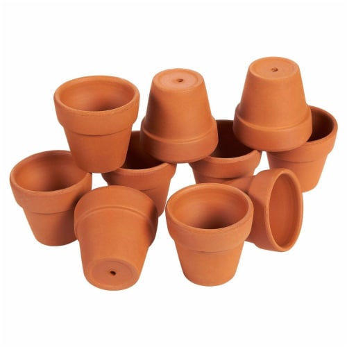 Terra Cotta Pots - 10-Count Terracotta Pots, 2.6-Inch Mini Flower Pots Perspective: front
