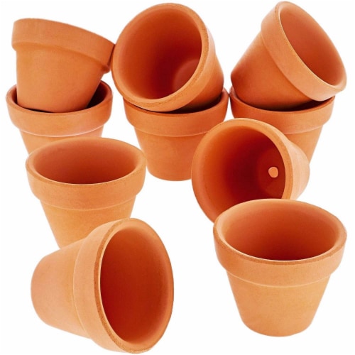10 Pack Terra Cotta Pots with Drainage Holes for Indoor and Outdoor Plant, 1.5 inches Perspective: front