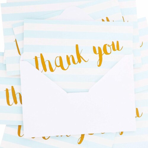 Blank Thank You Cards with White Envelopes, Striped Design (4 x 6 In
