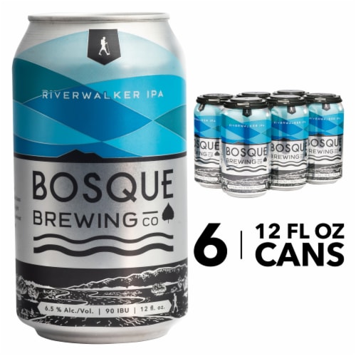 Bosque Brewing Co Riverwalker IPA Craft Beer Perspective: front