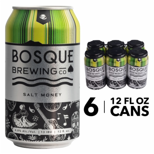 Bosque Brewing Co Salt Money Lime Lager Craft Beer Perspective: front