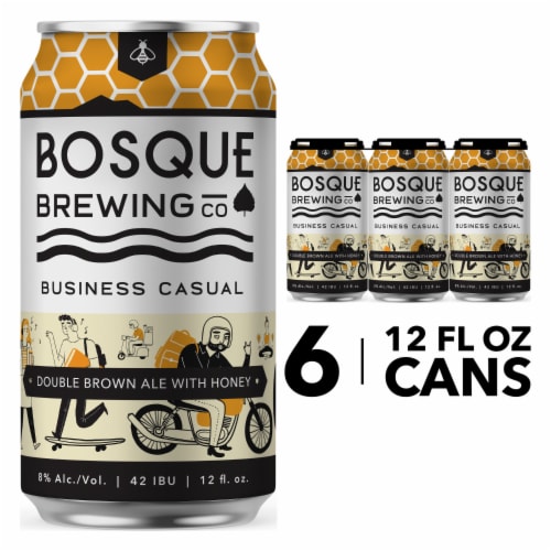 Bosque Brewing Co Business Casual Double Brown Ale with Honey Craft Beer Perspective: front