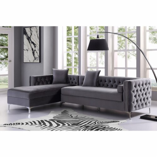 Nailhead trim store sectional with chaise