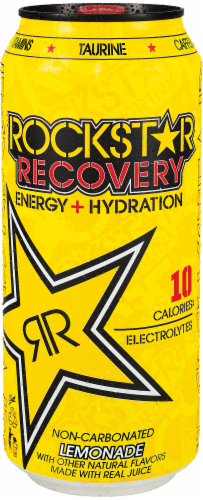 Rockstar Recovery Energy + Hydration Lemonade Perspective: front