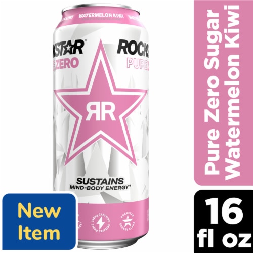 Rockstar® Pure Zero Sugar Free Watermelon Kiwi Energy Drink Perspective: front