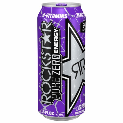 Rockstar® Pure Zero Grape Energy Drink Perspective: front