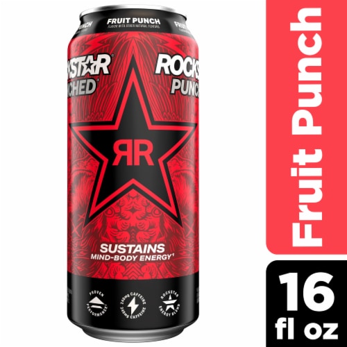 Rockstar Punched Fruit Punch Energy Drink Perspective: front