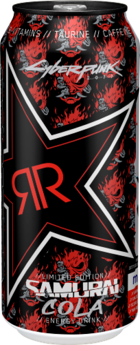 Rockstar Samurai Cola Energy Drink Perspective: front
