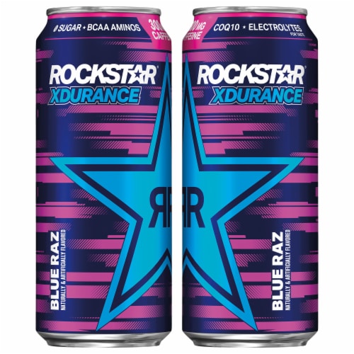 Rockstar® XDurance Blue Raz Energy Drink Perspective: front