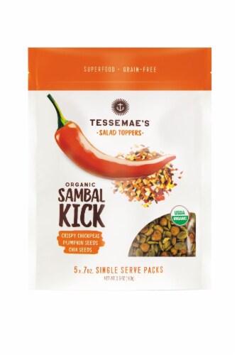 Tessemae's Organic Sambal Kick Salad Topper's Perspective: front