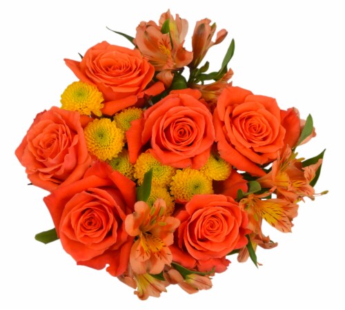 Summer Sizzle Rose Bouquet Perspective: front