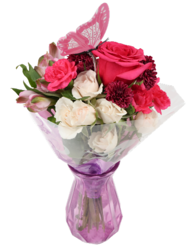 Mother's Day Fresh Flower Arrangement in Masonette Vase Perspective: front