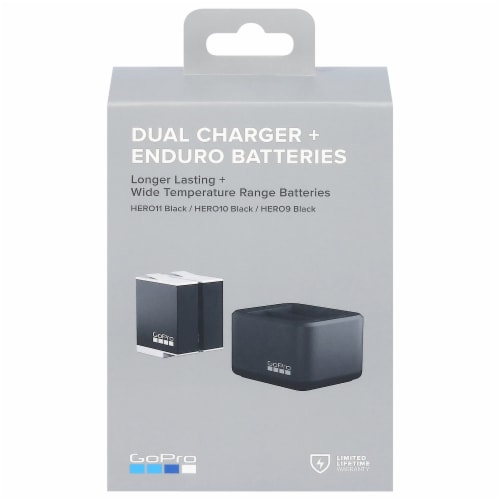 GoPro Dual Battery Charger + 2 Enduro Batteries Perspective: front