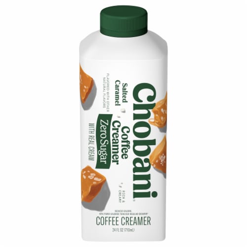 Chobani Zero Sugar Coffee Creamer Salted Caramel Perspective: front