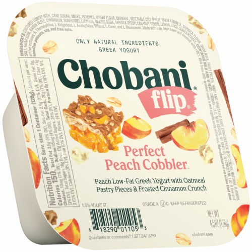 Chobani® Flip® Low-Fat Perfect Peach Cobbler™ Greek Yogurt Perspective: front