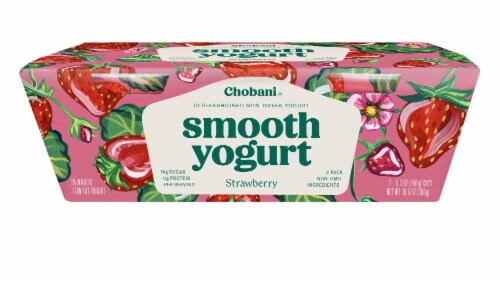 Chobani Smooth Strawberry Yogurt Perspective: front