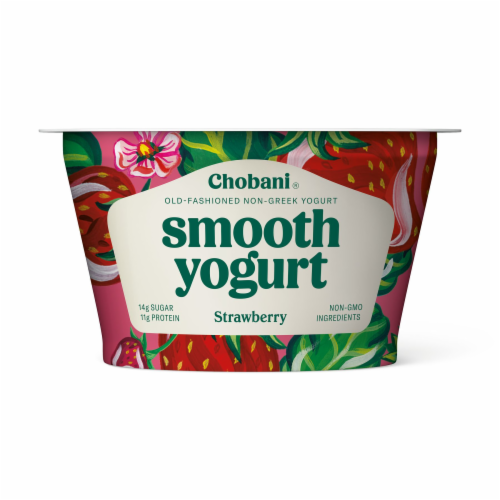 Chobani Strawberry Smooth Yogurt Perspective: front