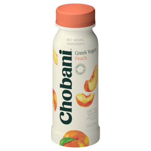 Chobani® Peach Low Fat Greek Yogurt Drink Perspective: front