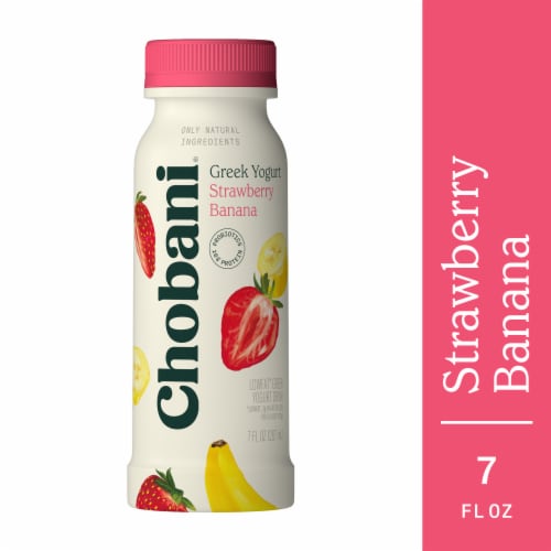 Chobani® Strawberry Banana Low Fat Greek Yogurt Drink Perspective: front