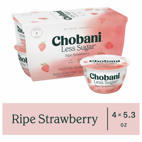 Chobani Less Sugar Low-Fat Monterey Strawberry Greek Yogurt