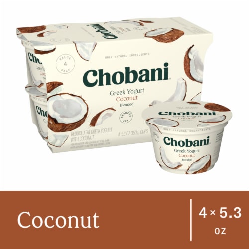 Chobani® Coconut Low Fat Greek Yogurt Cups Perspective: front