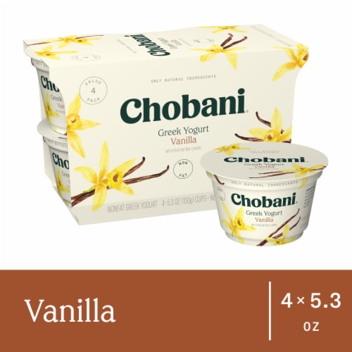 Chobani® Vanilla Nonfat Greek Yogurt Cups Perspective: front