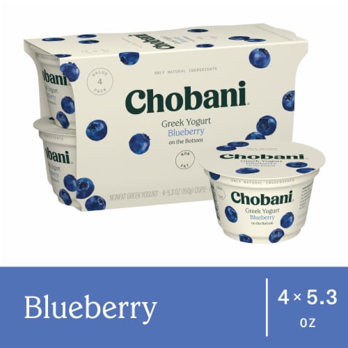Chobani® Blueberry on the Bottom Nonfat Greek Yogurt Cups Perspective: front