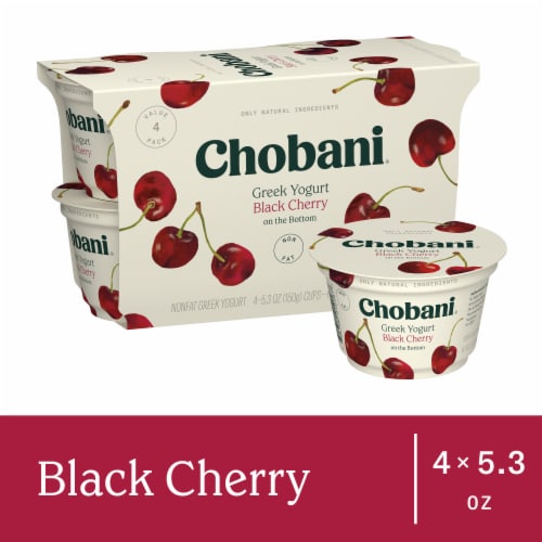 Chobani® Black Cherry on the Bottom Nonfat Greek Yogurt Cups Perspective: front