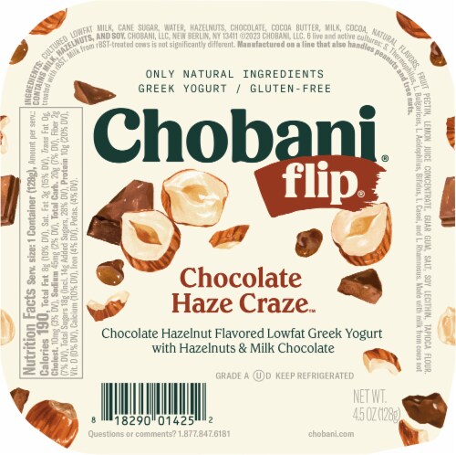 Chobani® Flip® Chocolate Haze Craze™ Hazelnut Low Fat Greek Yogurt Cup Perspective: front