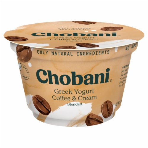 Chobani® Whole Milk Coffee & Cream Greek Yogurt Cup Perspective: front