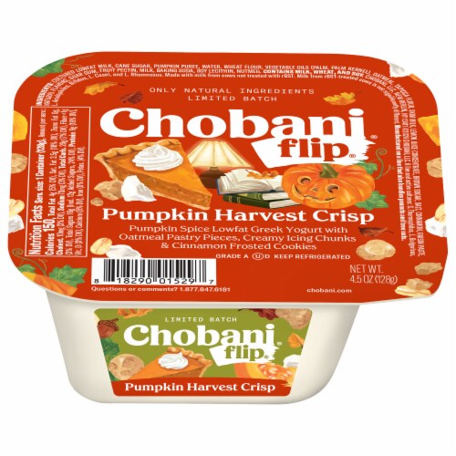 Chobani® Flip® Limited Batch Pumpkin Harvest Crisp Lowfat Greek Yogurt Cup Perspective: front
