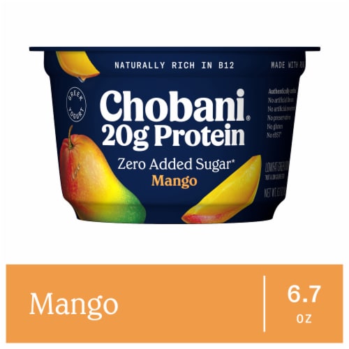 Chobani® 20G Protein Lowfat Greek Yogurt Mango 6.7oz Perspective: front