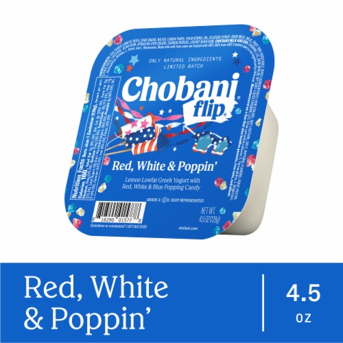 Chobani® Flip® Lowfat Greek Yogurt Limited Batch Red, White & Poppin' Perspective: front