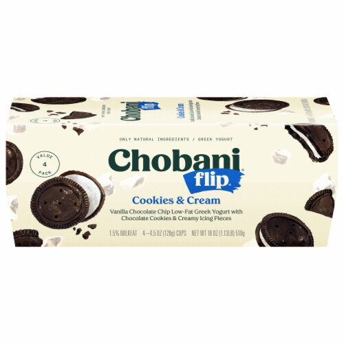 Chobani® Flip® Low-Fat Cookies & Cream Greek Yogurt Perspective: front