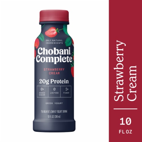 Chobani® Complete Strawberry Cream Advanced Nutrition Protein Greek Yogurt Shake Perspective: front