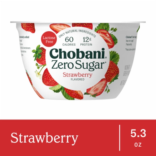 Chobani® with Zero Sugar Strawberry Yogurt Perspective: front