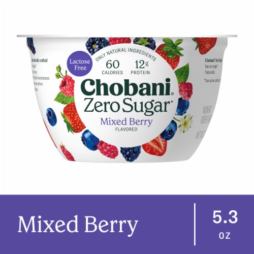 Chobani® with Zero Sugar Mixed Berry Yogurt Perspective: front