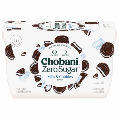 Chobani® Zero Sugar Milk & Cookies Greek Yogurt Perspective: front