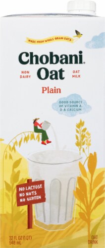 Chobani Oat Milk Plain Oat Drink Perspective: front