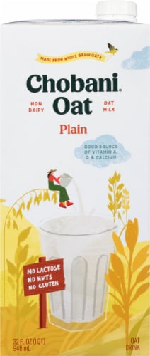 Chobani Oat Milk Plain Oat Drink Perspective: front