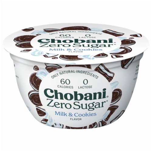 Chobani® Zero Sugar* Milk & Cookies Yogurt Perspective: front
